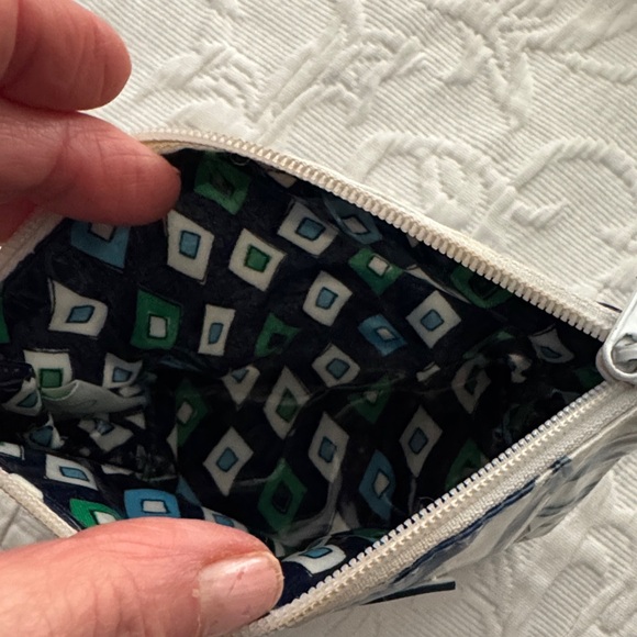 Vera Bradley Blue and Green Patterned Pouch - Picture 2 of 3